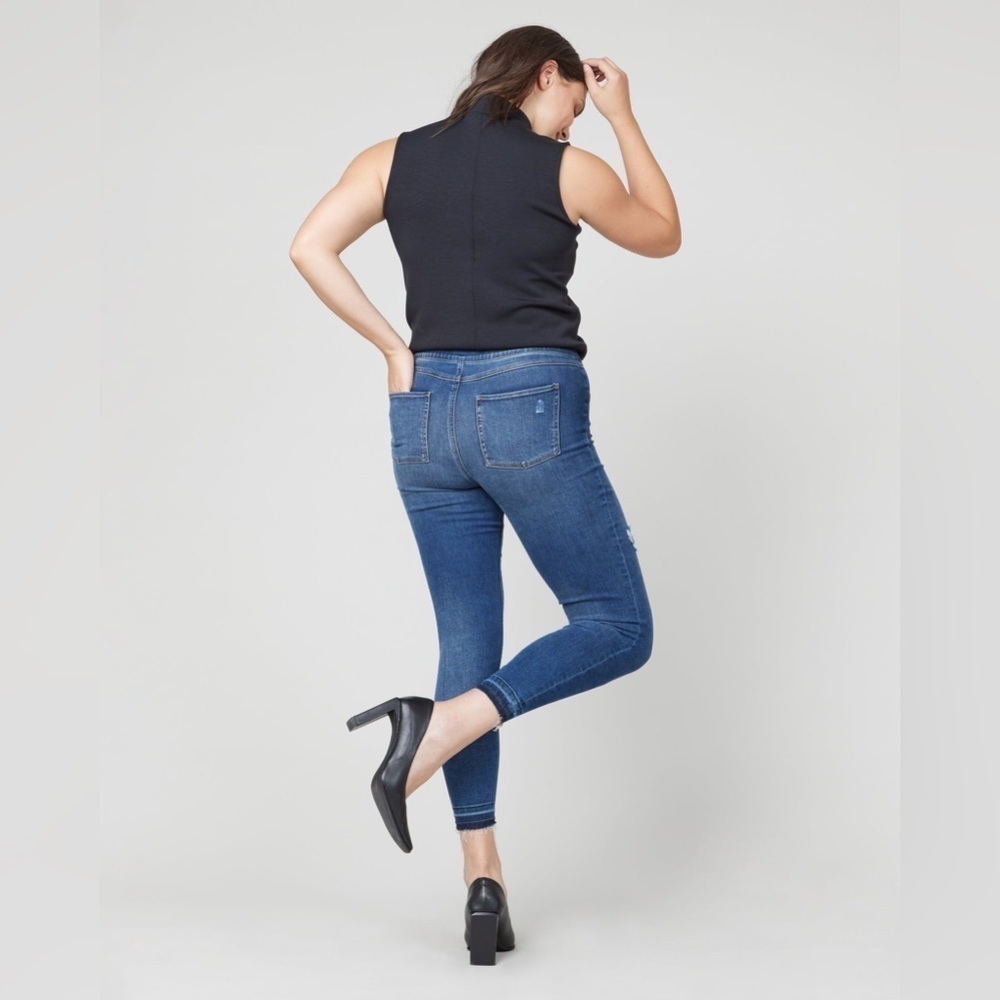 SPANX Distressed Ankle High waist skinny pull on jeans size small - Picture 5 of 14